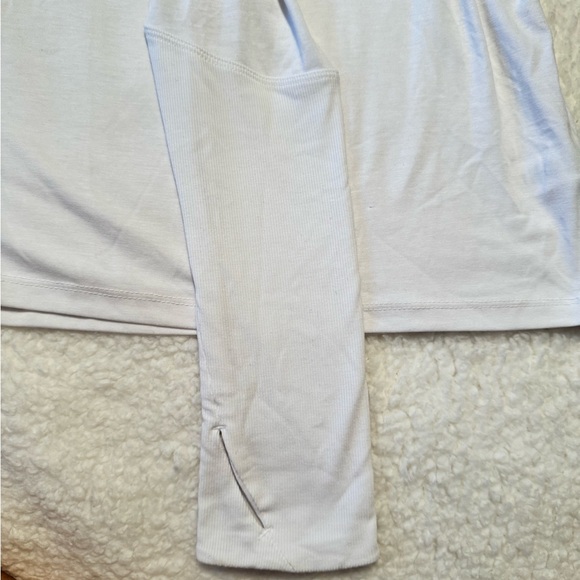 Athleta Essence Fitted Cowl Neck Tunic Hoodie Pullover - White - Size M - Picture 3 of 7